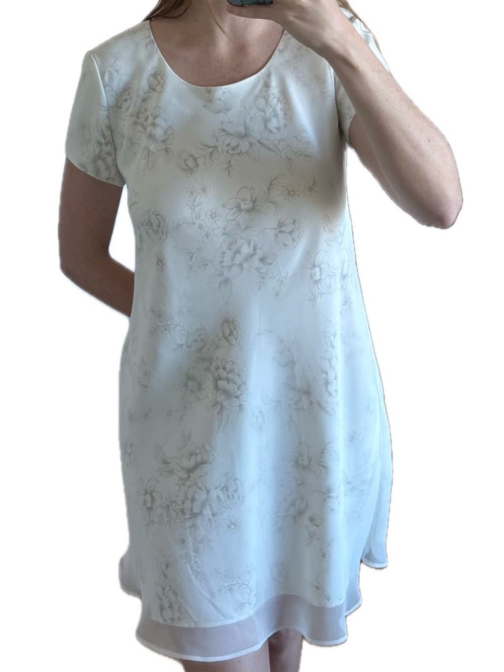 Vintage Jessica Howard White Floral Dress 90s Bridal Party Graduation Easter